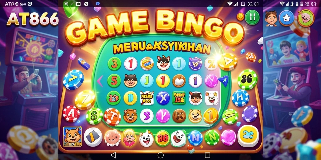 Tampilan gameplay Bingo yang penuh warna dan interaktif di AT866.