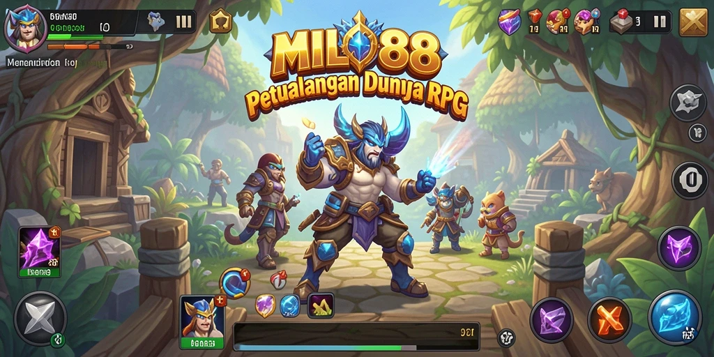 Tangkapan layar utama MILO88 menunjukkan aksi pertarungan yang intens di dunia RPG.