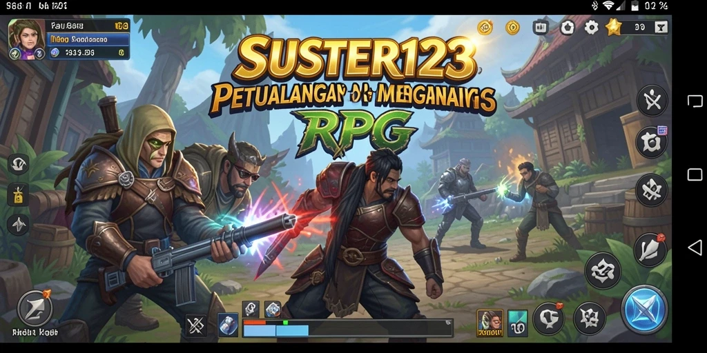 Tampilan utama gameplay SUSTER123 menunjukkan aksi pertarungan yang epik.